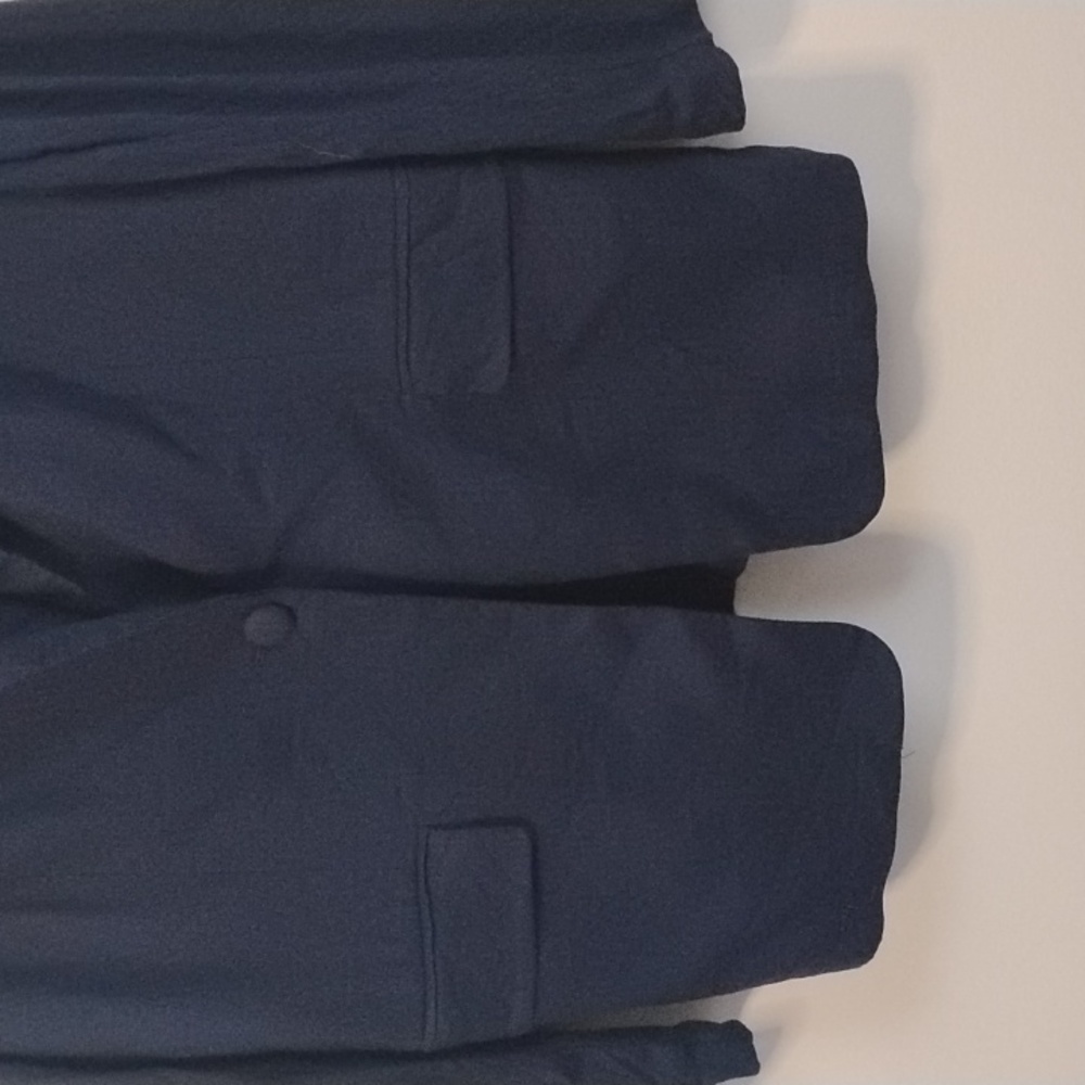 Halston Heritage Luxury Business Dark Acadamia Preppy Classic Dark Blue Blazer - Picture 4 of 16